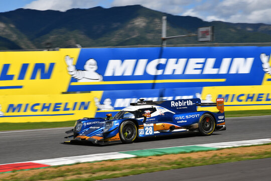 Scarperia, Italy - September 29th 2024: Oreca 07 Gibson of team IDEC SPORT drive by PINO-DE GERUS-VAN UITERT in action during 4h of Mugello.