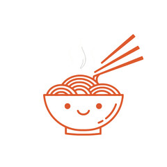Cute Bowl of Noodles with Chopsticks