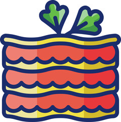 lasagna Illustration on a white background   