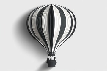 Obraz premium Black and White Hot Air Balloon in Minimalist Style 