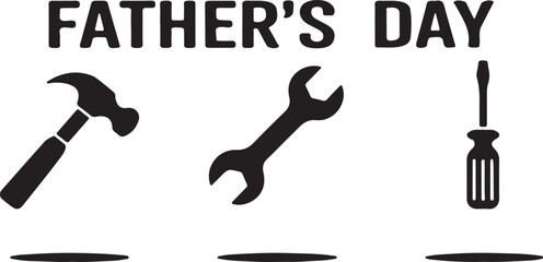 Obraz premium Father's Day design illustration of a tools icon set, a construction symbol