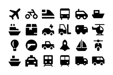 transportation icons set vector illustration