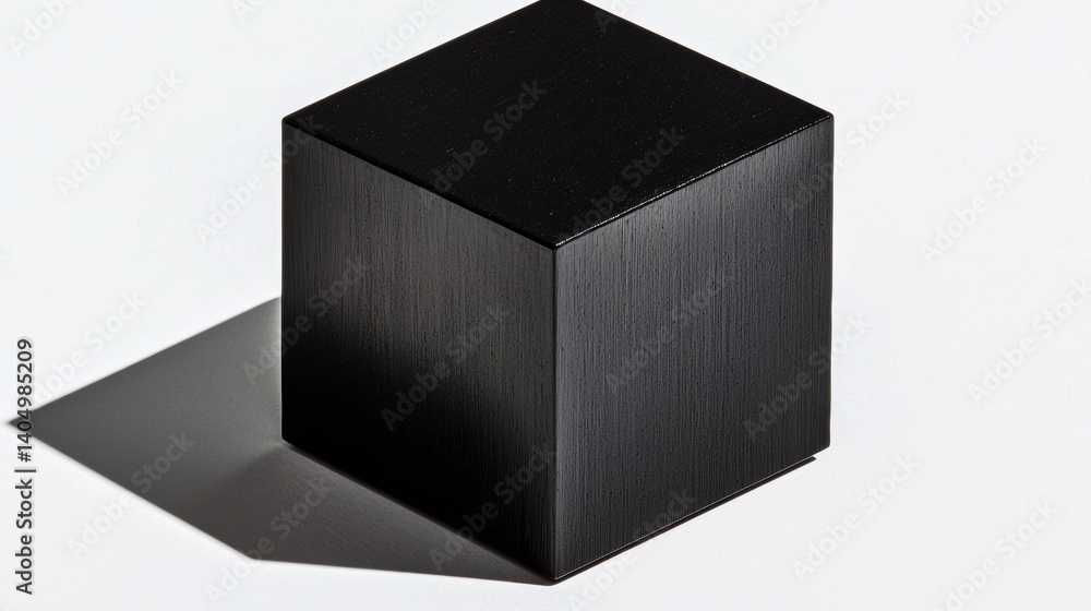 Poster a black cube with a textured surface.