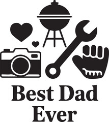 Father's Day Photo camera icon set vector illustration symbol