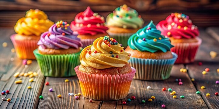 Delicious Homemade Cupcakes Close-Up Shot, Sweet Treats, Bakery, Dessert Photography