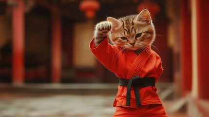 "Martial Arts Master Kitten: A Purr-fect Fighter!"
"The Kung Fu Kitty: A Feline with Moves!"
"Paws and Grace: The Cat Who Does Kung Fu!"
"Flexing Her Paws: The Kung Fu Cat's Story"
"Cats of Steel: The