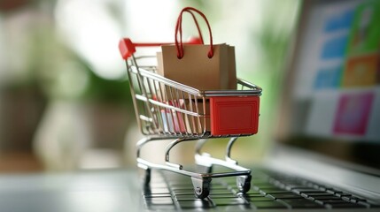 shopping cart with credit card