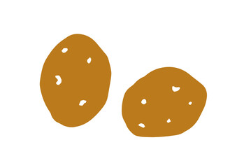レトロな手描きの野菜のイラスト。ジャガイモ
