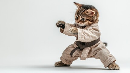 "Martial Arts Master Kitten: A Purr-fect Fighter!"
"The Kung Fu Kitty: A Feline with Moves!"
"Paws and Grace: The Cat Who Does Kung Fu!"
"Flexing Her Paws: The Kung Fu Cat's Story"
"Cats of Steel: The