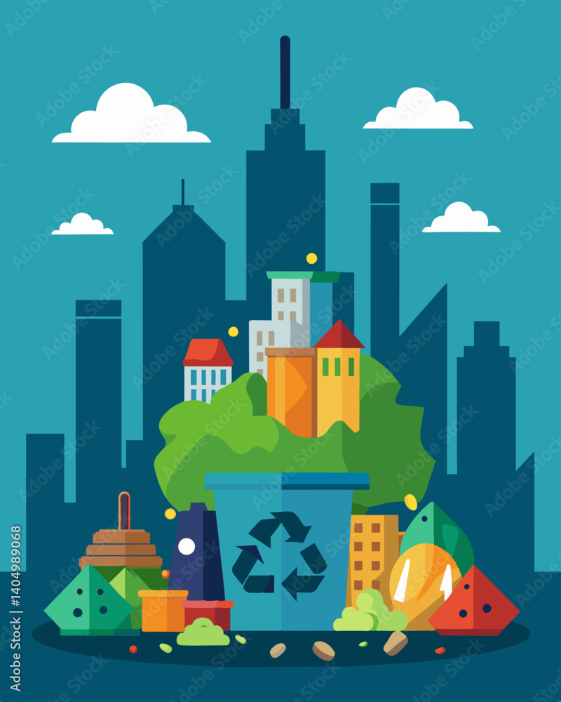 Poster the citys recycling program is failing with more trash being accumulated than properly disposed of o