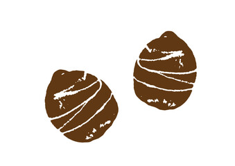 里芋のイラスト。レトロな手書きの野菜。