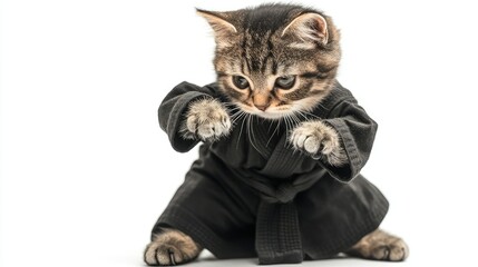 "Martial Arts Master Kitten: A Purr-fect Fighter!"
"The Kung Fu Kitty: A Feline with Moves!"
"Paws and Grace: The Cat Who Does Kung Fu!"
"Flexing Her Paws: The Kung Fu Cat's Story"
"Cats of Steel: The