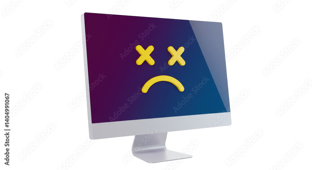 Poster isolated dead computer screen