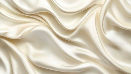 Obraz premium Elegant Cream Silk Fabric Flowing and Draping in Soft Luxurious Waves