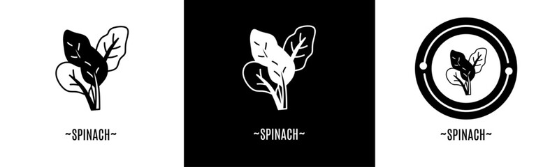 Spinach icon set. Collection of icon. Stock vector.