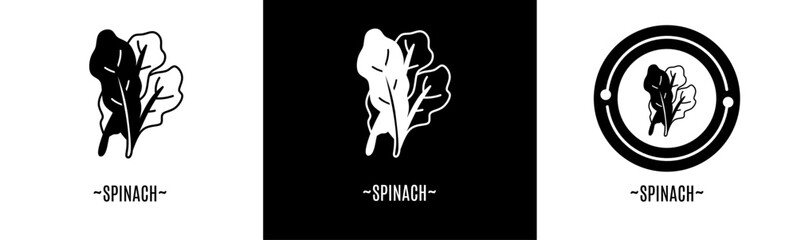 Spinach icon set. Collection of icon. Stock vector.