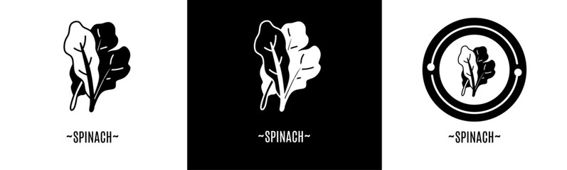 Spinach icon set. Collection of icon. Stock vector.