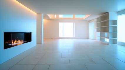 Obraz premium Interior view of an empty new house's living room