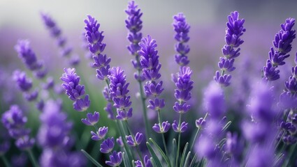 Naklejka premium Lavender blooms in the meadow