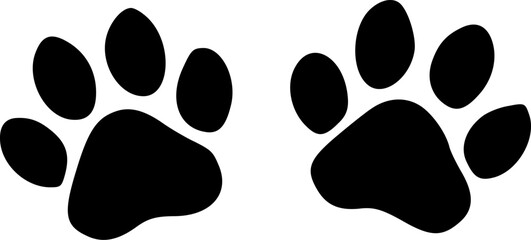 Fototapeta premium Simple Black Paw Prints on White Background