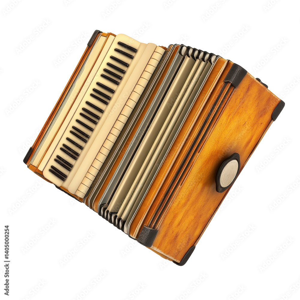 Poster beautifully crafted single accordion isolated on transparent background showcasing elegant design an
