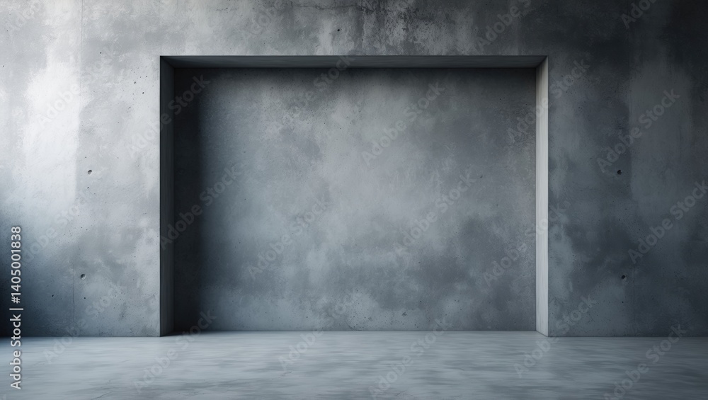 Poster angle of concrete area for presenting products and setting for building interior design or websites 