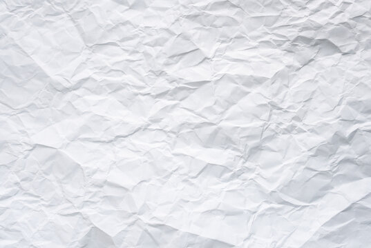 White clean empty crumpled paper background, realistic folded note sheet texture, blank wrinkled crushed notebook page effect, back to school study concept, abstract old business craft idea document