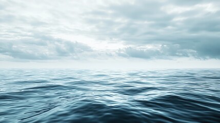 Fototapeta premium Ocean Serenity: A Tranquil Seascape Under a Cloudy Sky