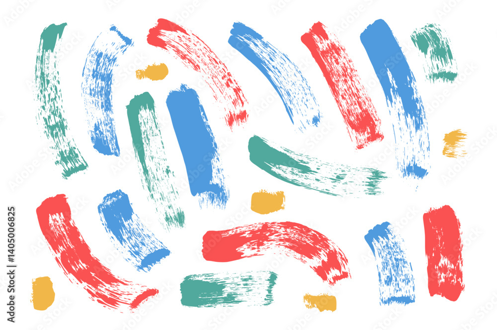 Aufkleber hand drawn vector squiggles shapes. paintbrush linear scribble elements set isolated on white backgr