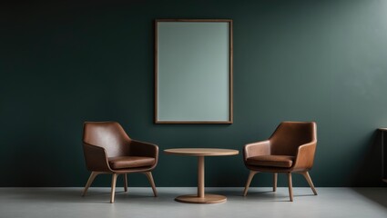 Sleek desk set against a wall