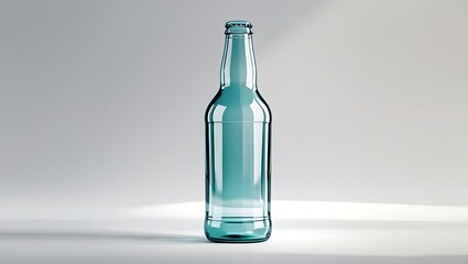Empty Teal Glass Beer Bottle Mockup Perfect for Beverage Branding