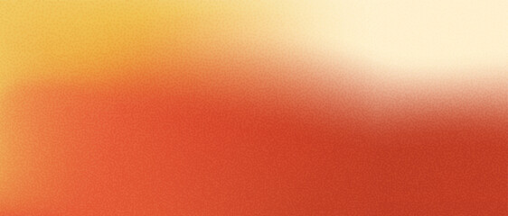 Warm gradient grainy background. Sunny fall gradation template. Vector bright fall cover with blurred noise effect. Soft yellow, beige and red wallpaper. Sunlight abstract graphic design.