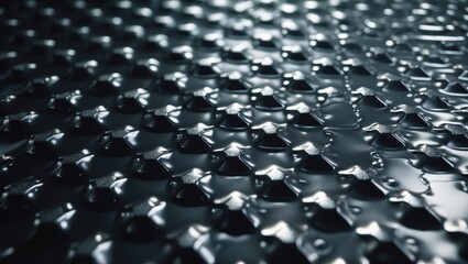 Obraz premium Corrugated texture on a black metal plate.