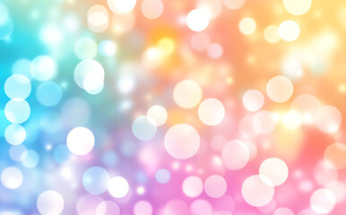 Obraz premium Defocused colorful light bokeh with blue, yellow, pink and orange hues