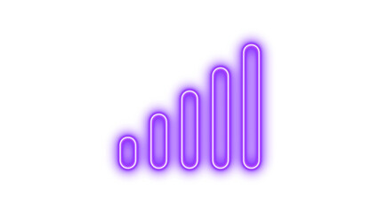 Neon signal icon purple color glow with transparent background