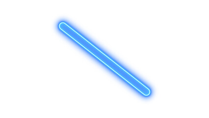 Neon slash icon blue color glow with transparent background