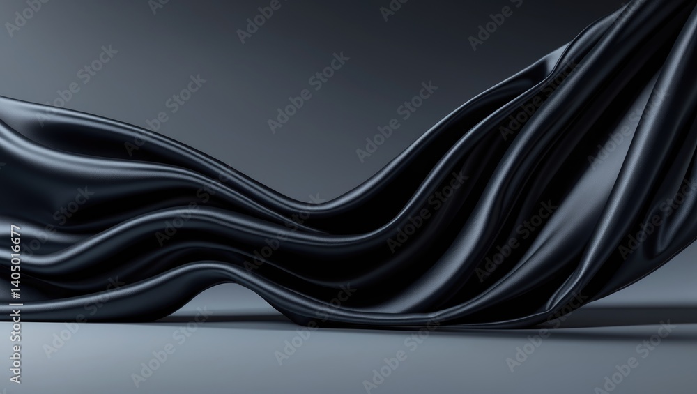 Poster graceful draped material on gradient backdrop, intricate texture creases, gentle shadows, abstract c