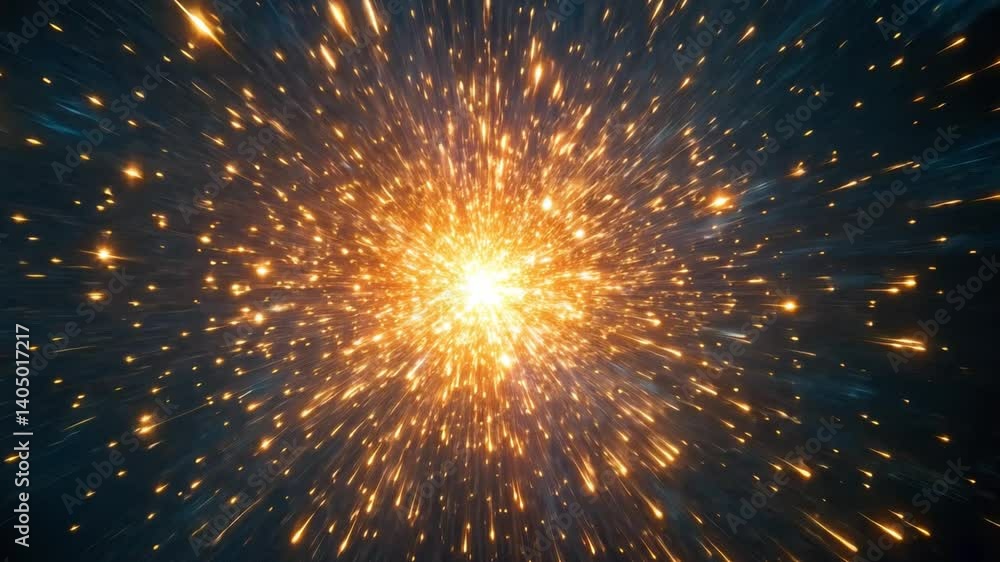 Poster vibrant explosion of light and energy cosmic display of bright sparks and particles creating stunnin