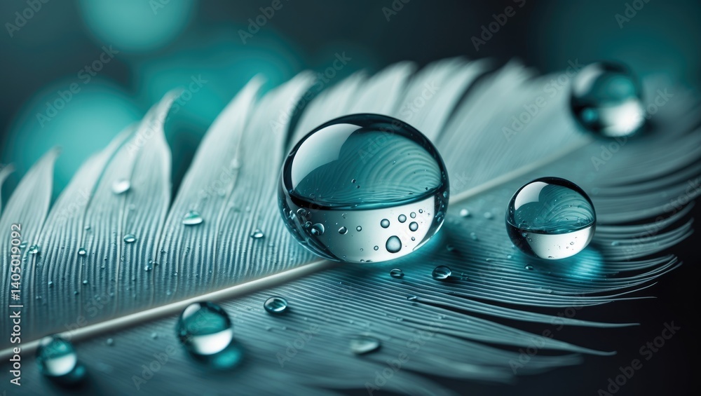 Poster gorgeous macro photograph showcasing the fragility and purity of nature with flawless round water dr