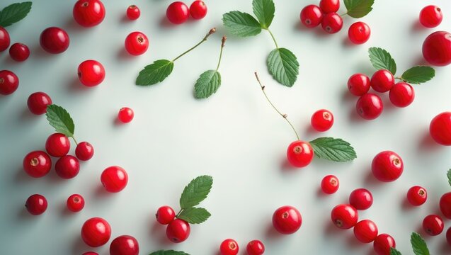 Isolated background featuring fresh forest berry cranberry.