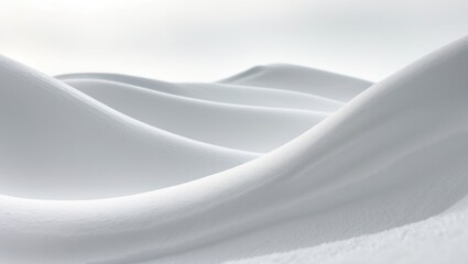 Gorgeous snowdrift on a white canvas. Seasonal snow setting. A massive snow drift