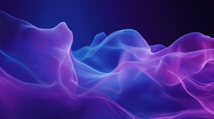 Abstract Purple and Blue Flowing Waves Digital Art © Lintan