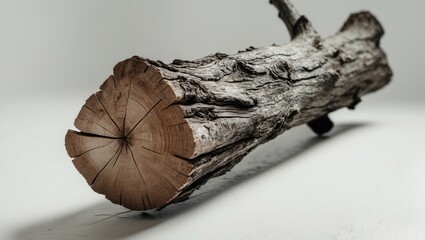 Isolated dry dead branch on white background