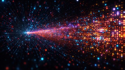 Obraz premium Abstract Digital Stream: A Symphony of Light and Data