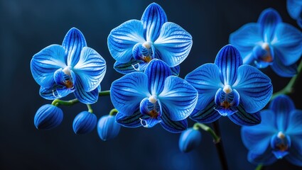 Blurred Background Featuring Dark Blue Orchids