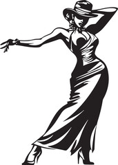 silhouette of a woman in a dress