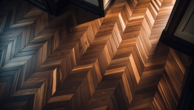 Piece of parquet wood floor.