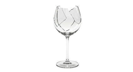 Isolated Broken Wine Glass