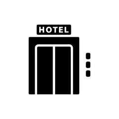 Black Icon of Hotel Elevator with Floor Number Indicators