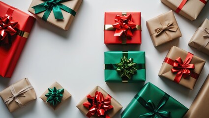 Charming gift boxes wrapped with ribbons